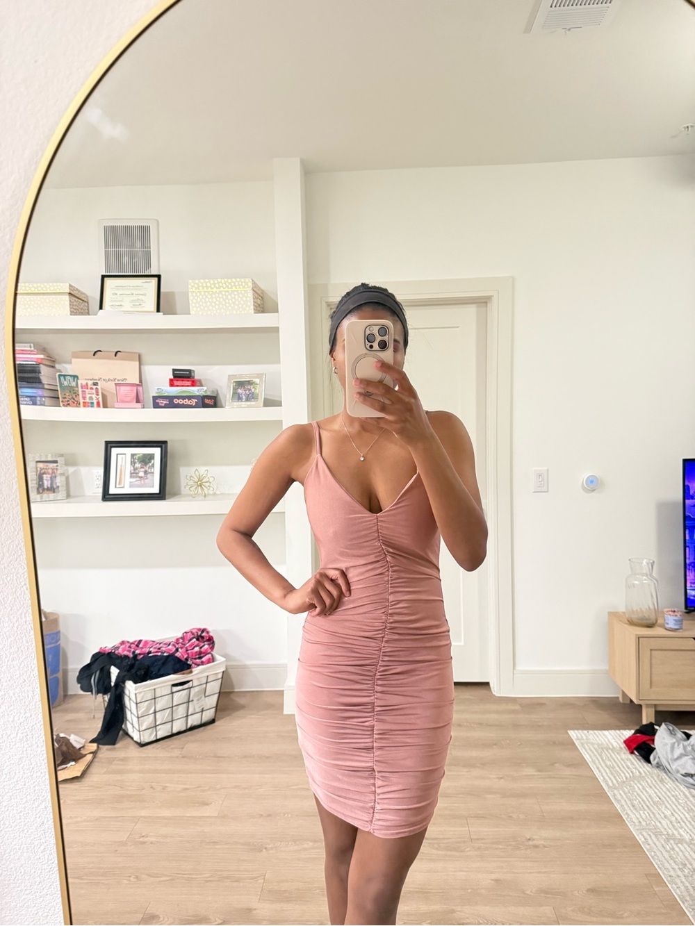 Missguided Ruched Pink Bodycon Dress - Womens